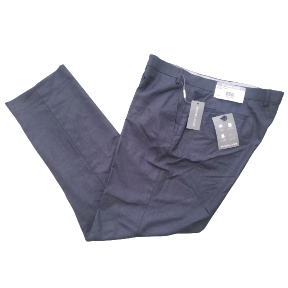 MICHAEL KORS Mens Gray Flat Front Dress Pants 40W X 32L Comfort Stretch Fabric